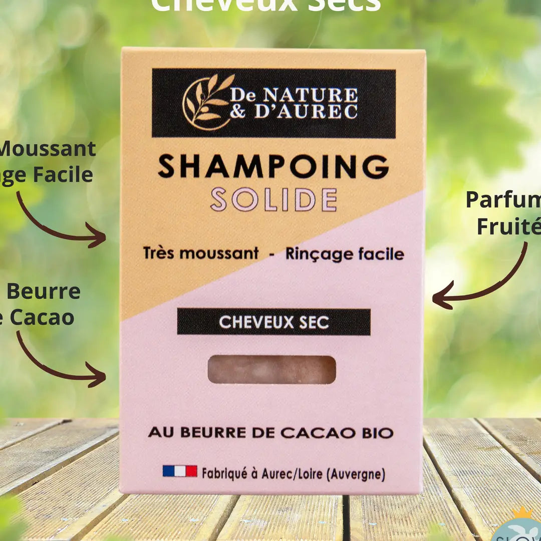 Solid Shampoo Bar for Dry Hair – Organic Cocoa Butter & Pink Clay (75ml)
