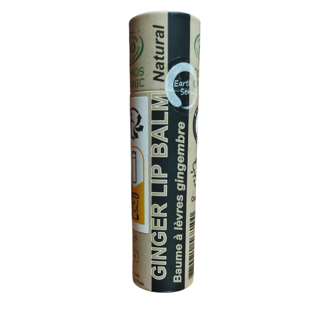 Organic Ginger Lip Balm – Warm, Revitalising Moisture in 100% Paper Packaging (15ml) -