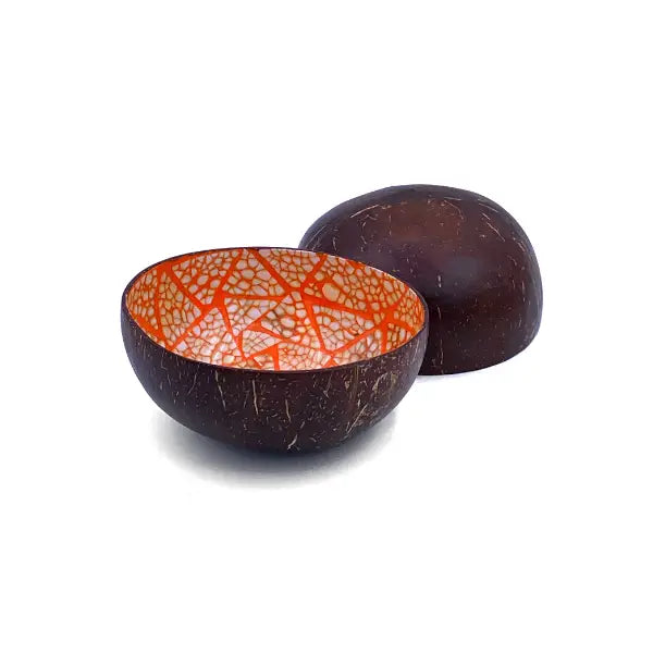 Pearly Coco Eggshell Bowl – Orange • Handcrafted, Eco‑Friendly & Naturally Elegant Decor Bowl