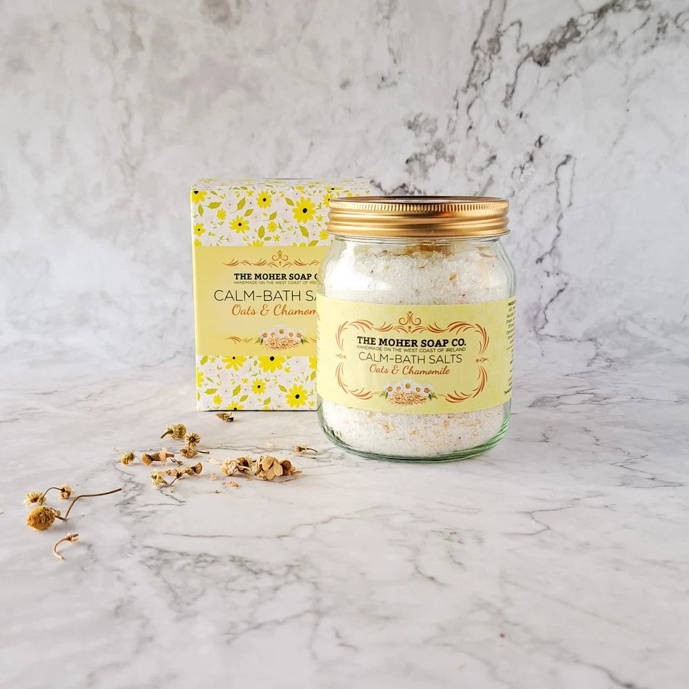 Calm Bath Salts (Oats & Chamomile) – 320g Jar