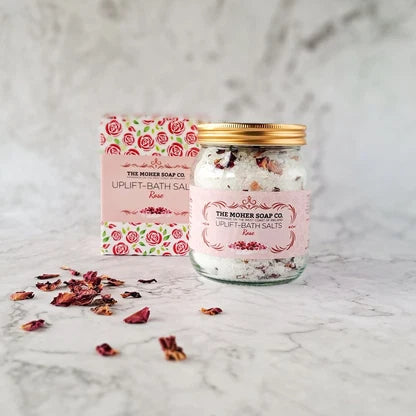 Uplift Bath Salts (Rose) – 320g Jar