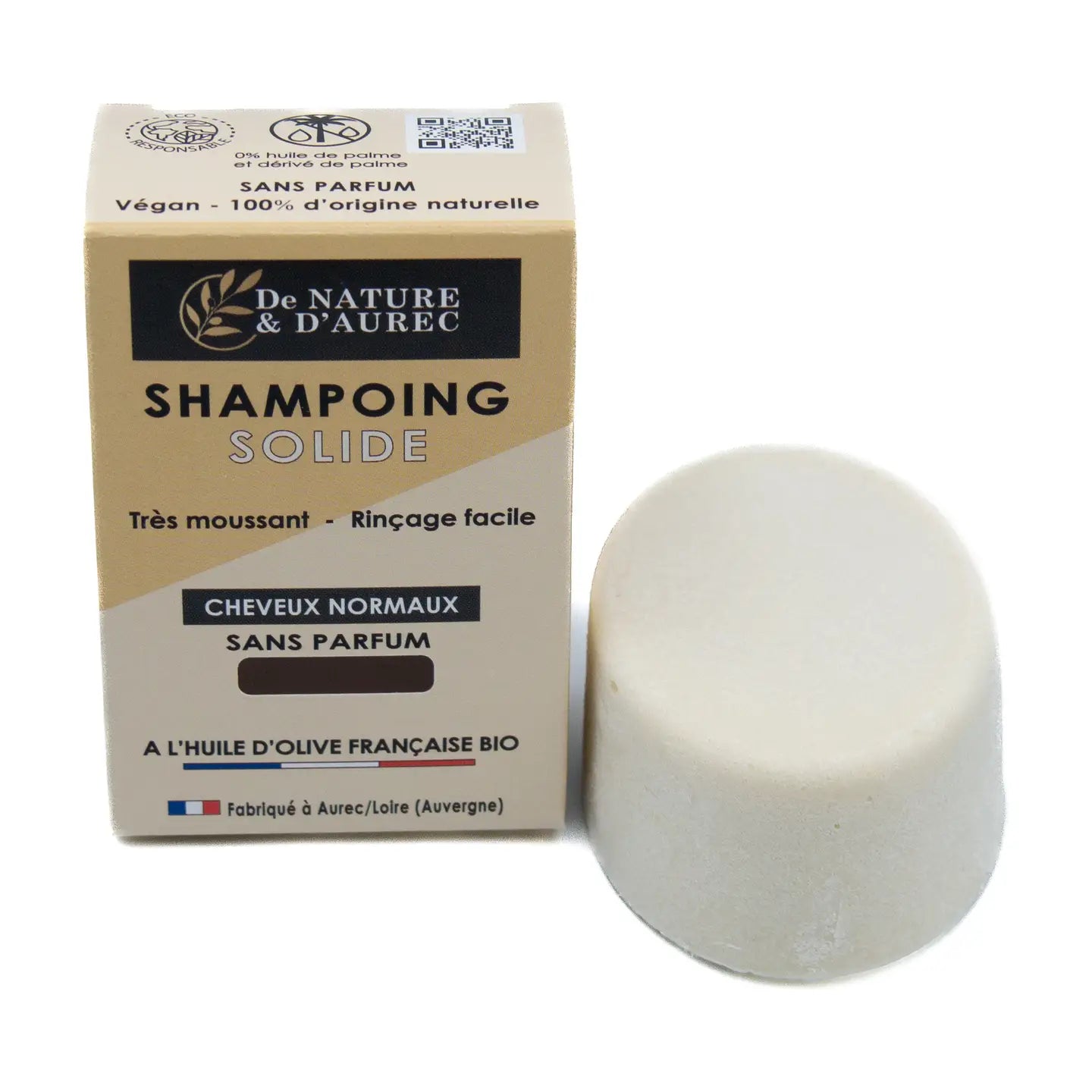 Fragrance‑Free Solid Shampoo Bar – Organic Olive Oil & White Clay (75ml)