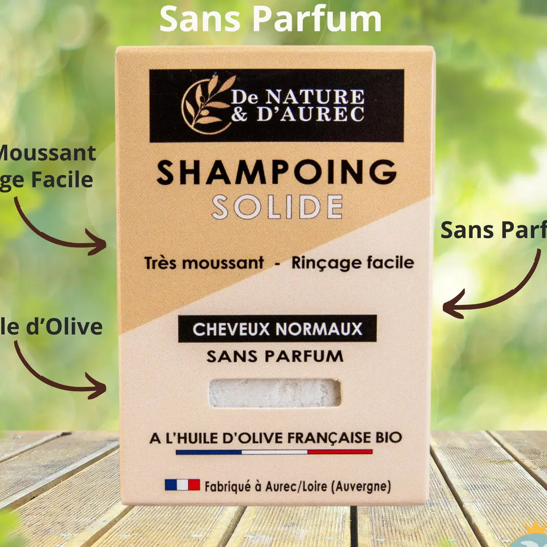 Fragrance‑Free Solid Shampoo Bar – Organic Olive Oil & White Clay (75ml)