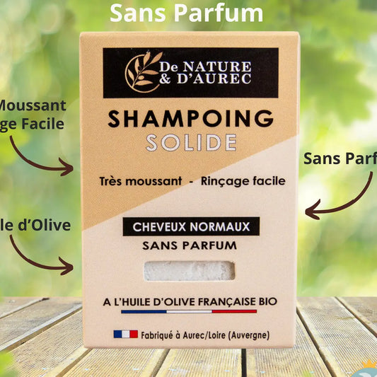 Fragrance‑Free Solid Shampoo Bar – Organic Olive Oil & White Clay (75ml)