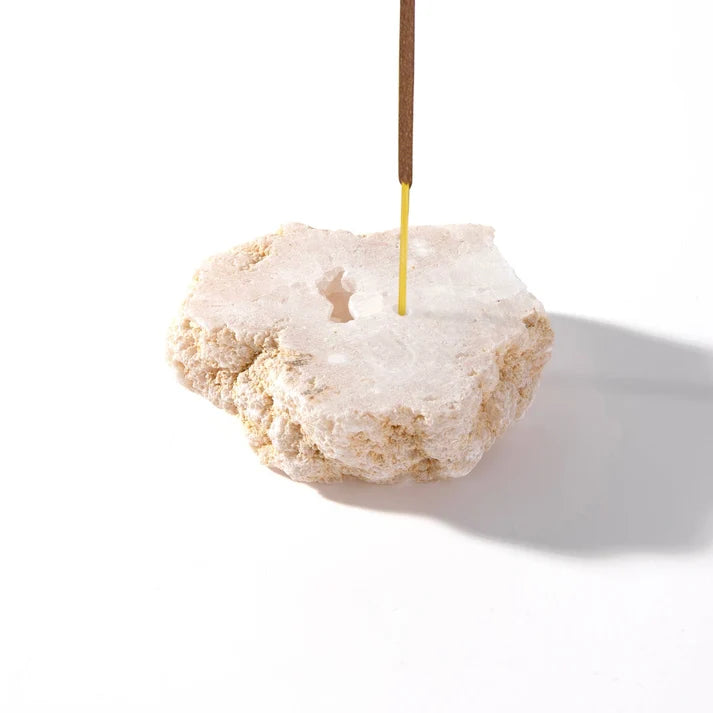 Quartz Geode Incense Holder – Crystal Burner for Sticks & Cones
