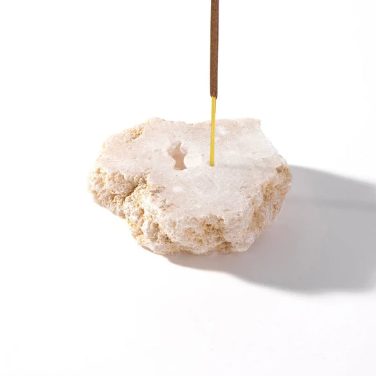 Quartz Geode Incense Holder – Crystal Burner for Sticks & Cones