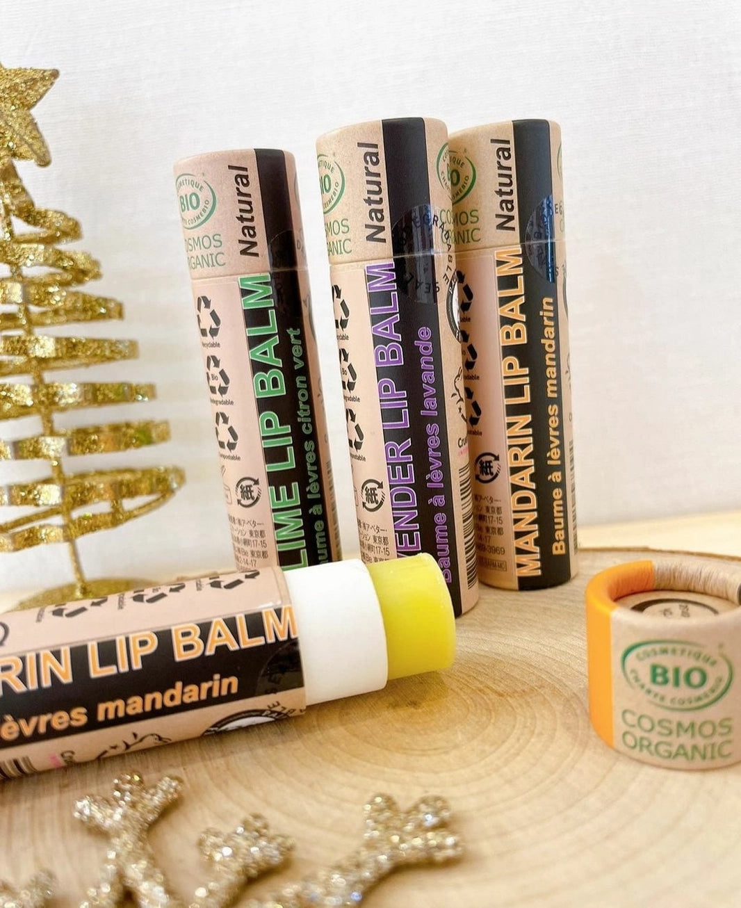 Organic Tangerine Lip Balm – Fresh Citrus Moisture in 100% Paper Packaging (15ml)