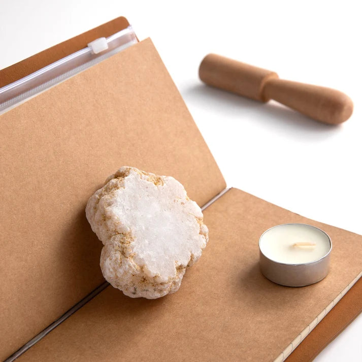Quartz Geode Incense Holder – Crystal Burner for Sticks & Cones