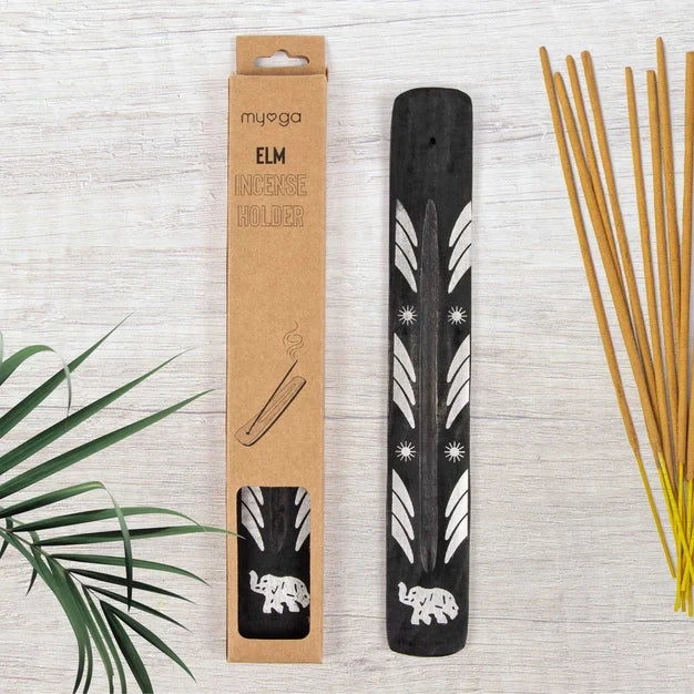 Black Elm Incense Holder • Handcrafted, Minimalist & Eco‑Friendly Home Fragrance Accessory - 