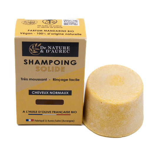 Solid Shampoo Bar Normal Hair – Organic Mandarin, Olive Oil & White Clay (75ml)