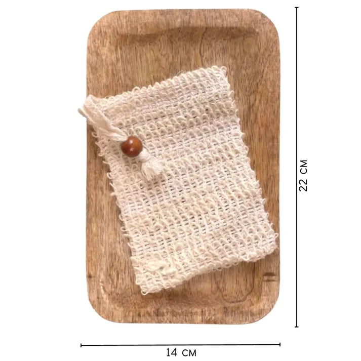 XL Mango Wood Soap Holder – Large Wooden Dish with Free Soap Bag