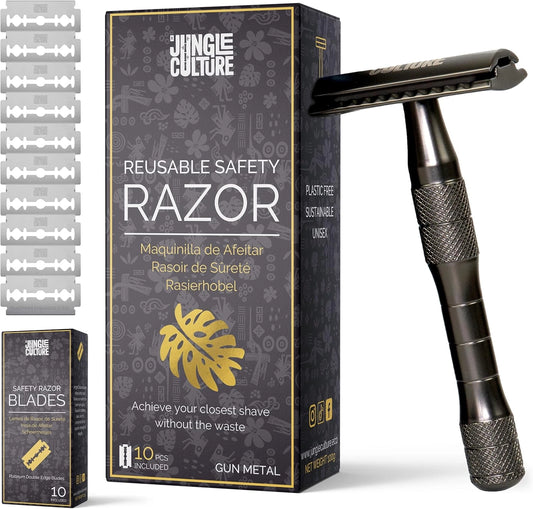 Reusable Safety Razor (Metallic Black) - 