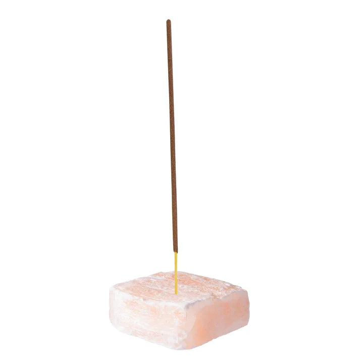 Yellow Selenite Incense Holder – Crystal Burner for Sticks & Cones