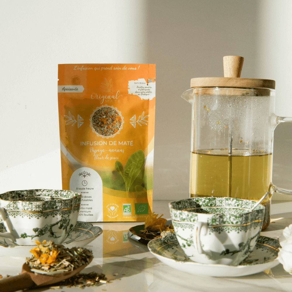Exotic Rainforest Mate Infusion – Papaya, Pineapple & Lemongrass • Smooth & Fruity Blend