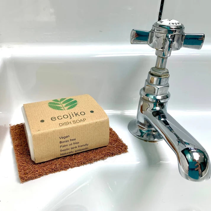 Lemongrass Eco Dish Soap + Coconut Coir Soap Rest • Plastic‑Free, Natural & Zero‑Waste Kitchen Set