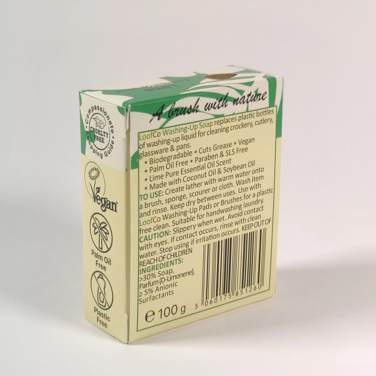 Washing‑Up Soap Bar – Plastic‑Free Dish Soap with Lime Essential Oil (100g)
