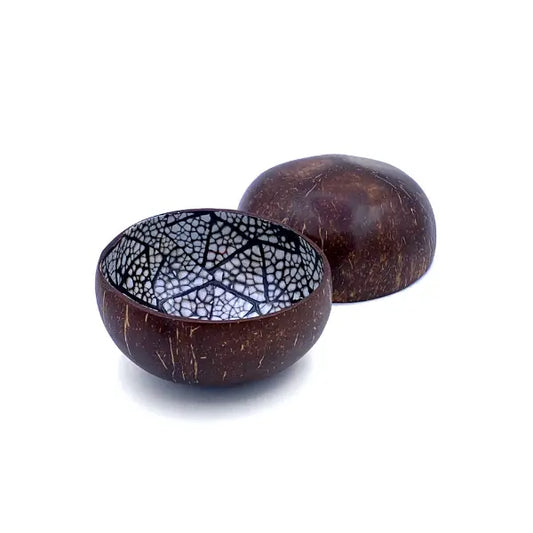 Pearly Coco Eggshell Bowl – Black • Handcrafted, Eco‑Friendly & Elegantly Minimalist Decor Bowl