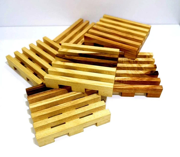 Mango Wood Soap Dish – Durable Wooden Holder for Bar Soaps - 