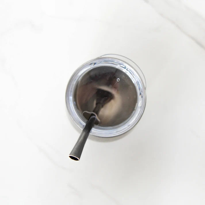 Black Insulated Cup with Bombilla – Sleek Thermal Mate Cup for Tea & Coffee