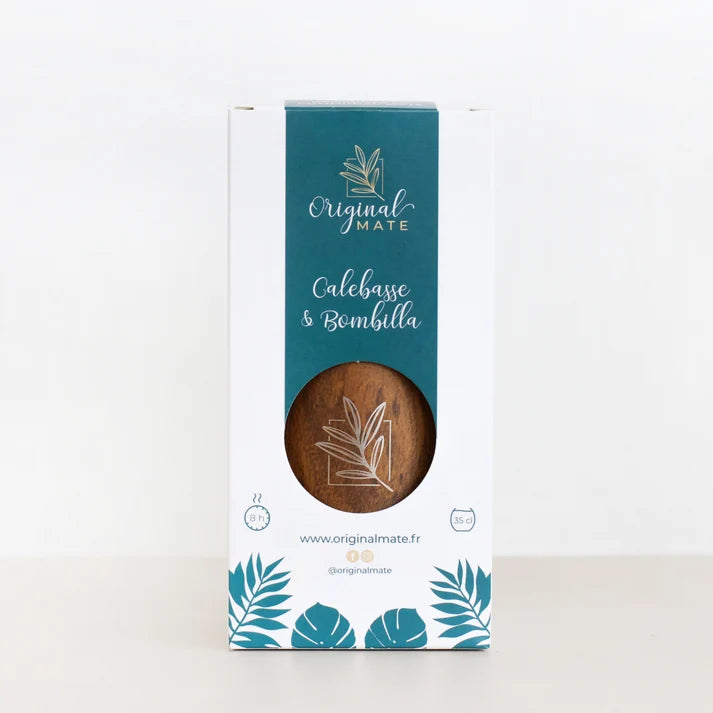 Wood‑Effect Insulated Cup with Bombilla – Stylish Thermal Mate Cup for Tea & Coffee