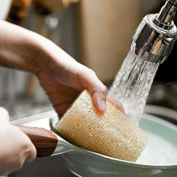 Natural Loofah Exfoliating Sponge Pad – Organic, Plastic‑Free Body & Home Scrubber