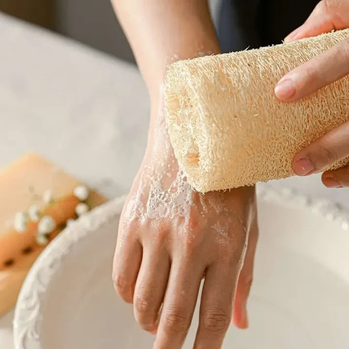 Natural Loofah Exfoliating Sponge Pad – Organic, Plastic‑Free Body & Home Scrubber