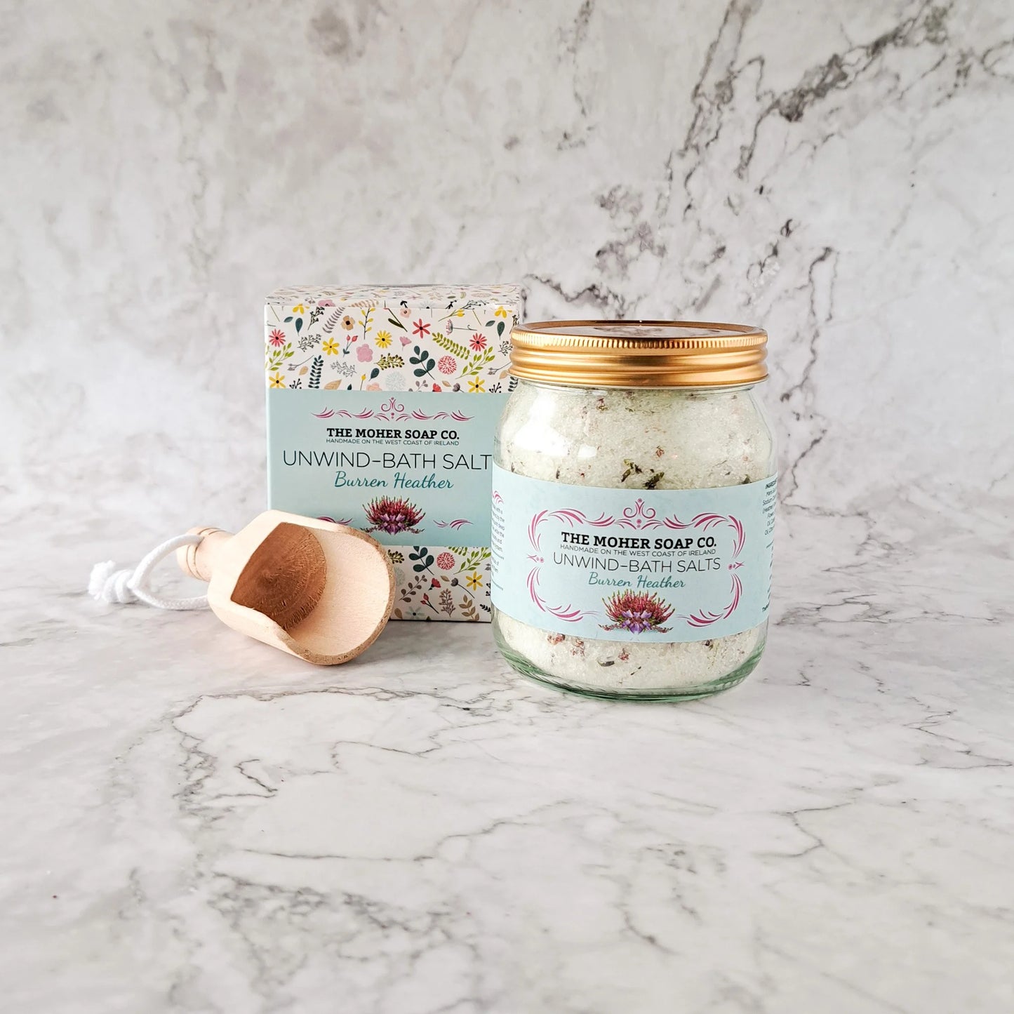 Unwind Bath Salts (Burren Heather) – 320g Jar