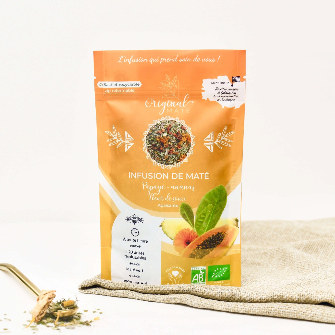 Exotic Rainforest Mate Infusion – Papaya, Pineapple & Lemongrass • Smooth & Fruity Blend