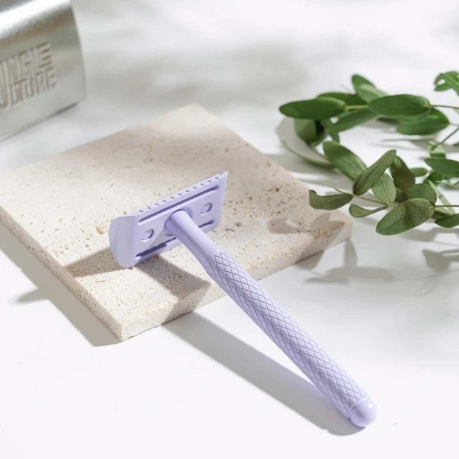 Lavender Reusable Metal Safety Razors - Includes 10x Razor Blades