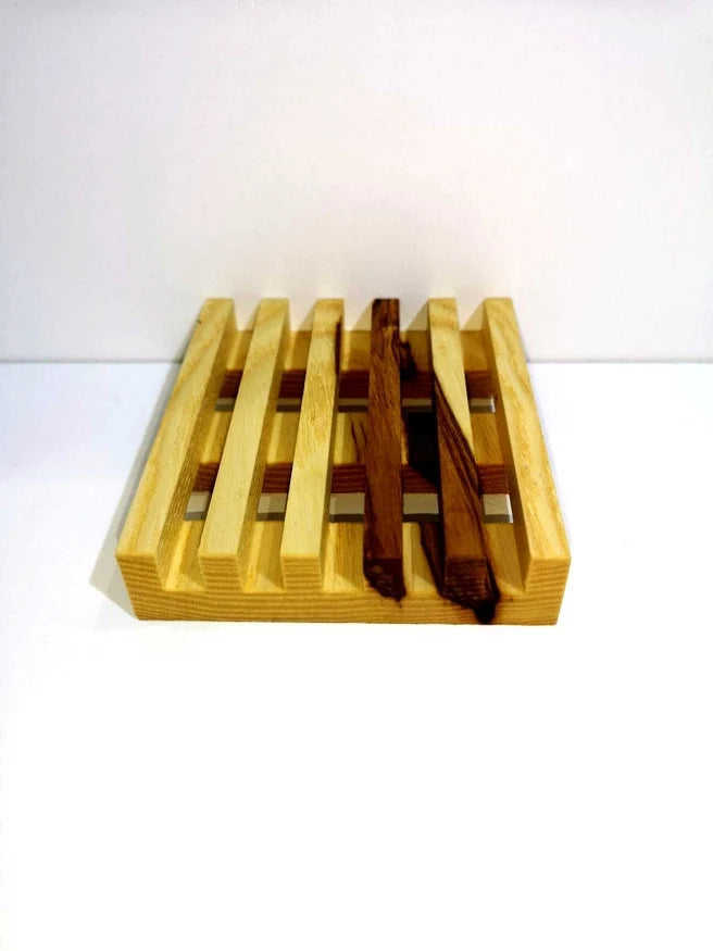 Mango Wood Soap Dish – Durable Wooden Holder for Bar Soaps - 