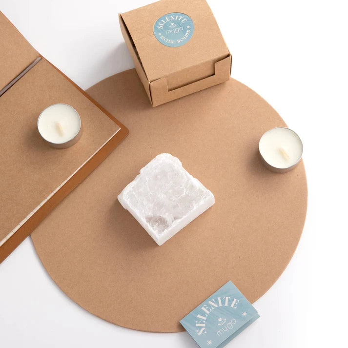 Selenite Incense Holder – Crystal Burner for Sticks & Cones