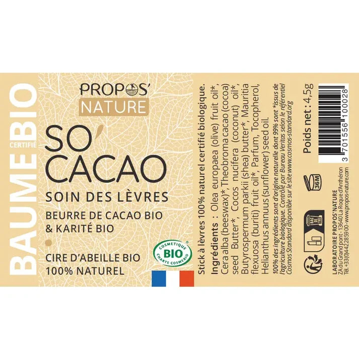 Organic Cacao Lip Balm – Nourishing Natural Cocoa Butter Stick
