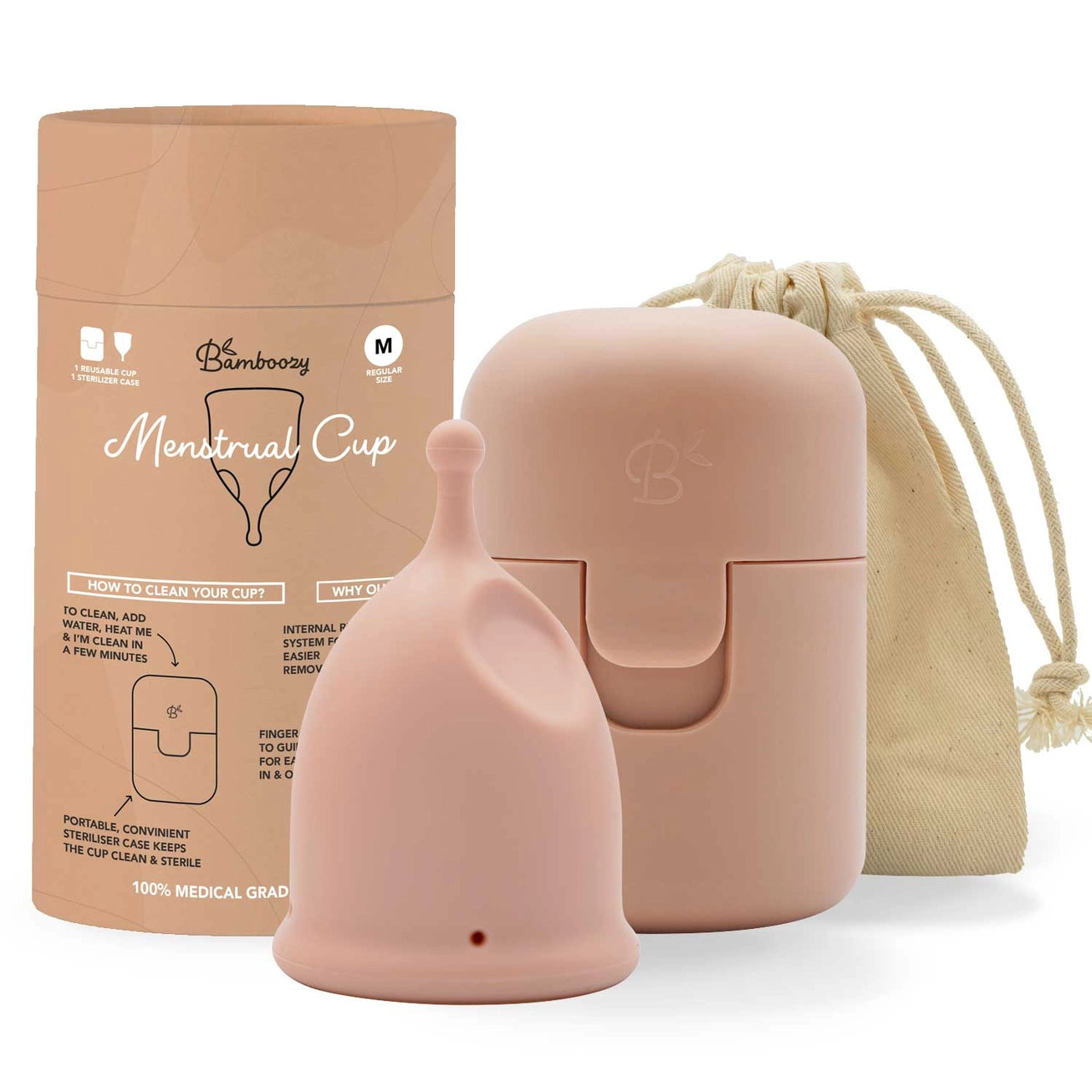 Bamboozy Menstrual Cup Set with Sterilizer V2