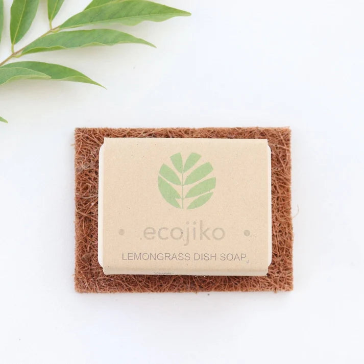 Lemongrass Eco Dish Soap + Coconut Coir Soap Rest • Plastic‑Free, Natural & Zero‑Waste Kitchen Set