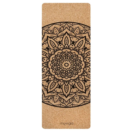 Extra‑Large Cork Yoga Mat – Mandala • Natural, Non‑Slip & Spacious Mat for Yoga, Pilates & Meditation - 