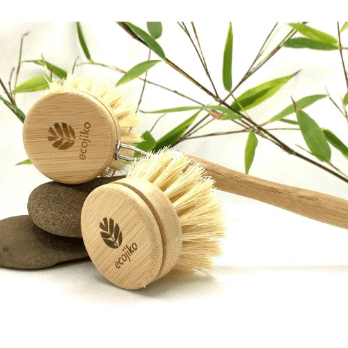 Dish Brush Replacement Heads – 2 Pack • Bamboo & Plant‑Fibre, Plastic‑Free Refills