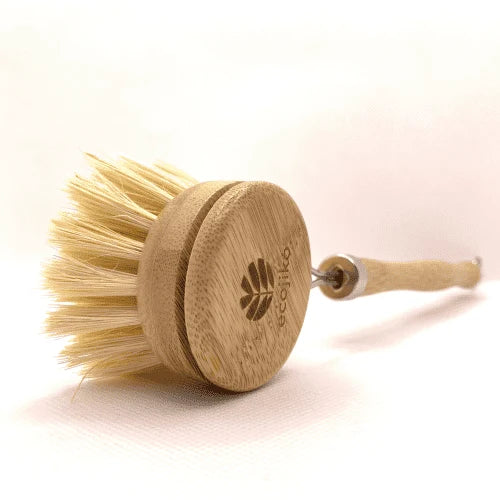 Long‑Handled Bamboo Dish Brush • Replaceable Head • Eco‑Friendly Kitchen Cleaning Tool - 