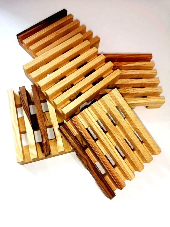 Mango Wood Soap Dish – Durable Wooden Holder for Bar Soaps - 