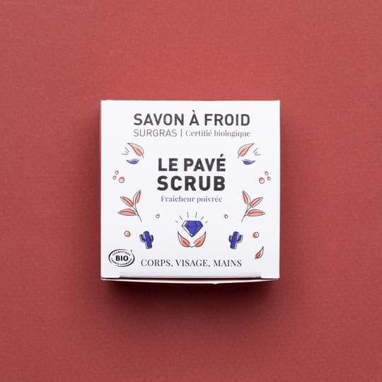 Le Pavé Scrub – Organic Surgras Exfoliating Cold‑Process Soap (90g)