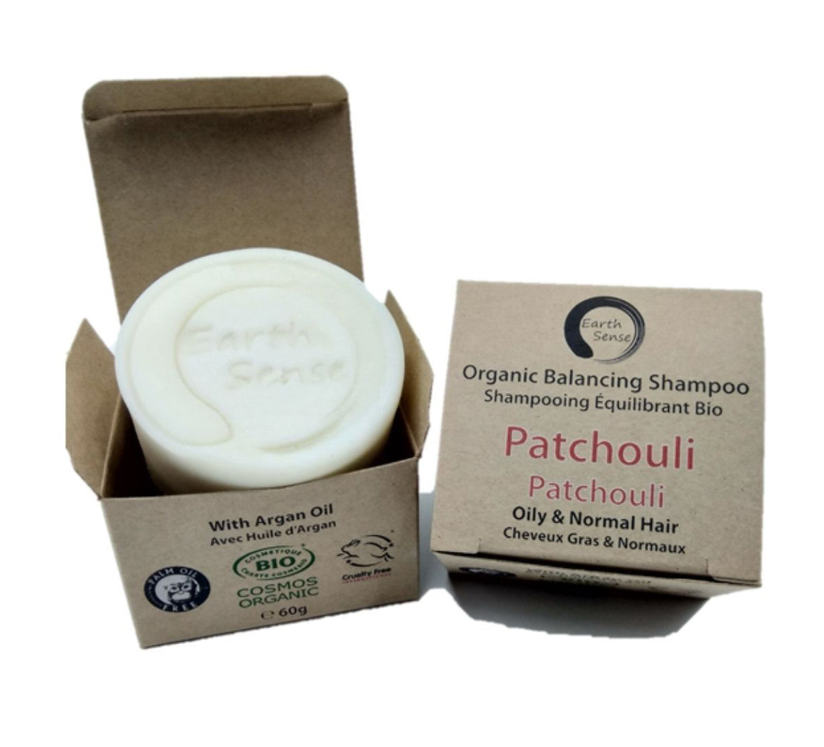 Organic Certified Balancing Solid Shampoo - Patchouli - Oily & all Hair Types 60g