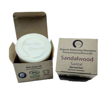 Organic Balancing Solid Shampoo - Sandalwood - Normal & all Hair Types 60g