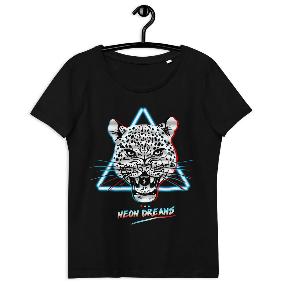 Women's fitted eco tee Retro Wave Leopard
