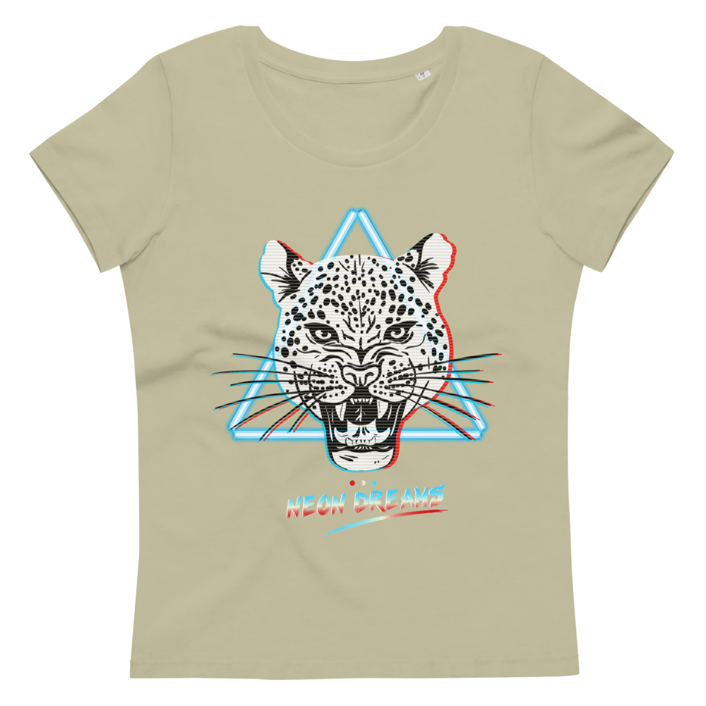 Women's fitted eco tee Retro Wave Leopard
